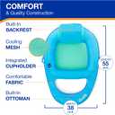 SwimWays Spring Float Premium Recliner Pool Lounger, Inflatable Pool Floats Adult with Fast Inflation for Ages 15 & Up, Sky Blue