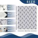 Grey White Geometric Flannel Throw Blanket, Herringbone Abstract Modern Art Gifts for Kids Men Women, Minimalist Contemporary Soft Blankets for Bedding Sofa 50" x 60"