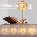 Shenmoyl Tulip Table Lamp with 5000mAh Battery & Touch Control, Cordless Table Lamp with 3 Colors, Dimmable Rechargeable Table Lamps for Bedroom, Nightstands, Living Room, Entryways (Amber Tulip)