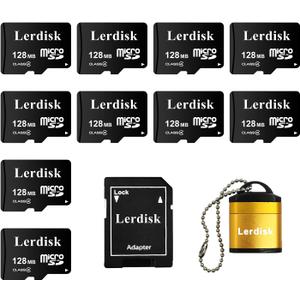 Factory Wholesale Micro SD Card 128MB (0.12GB) Pack of 10 in Bulk Low Capacity for MP3/Old Phones/Small Files Only -Not for Cameras/Dashcams/GB Devices
