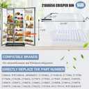 2188656 Crisper Bin (Upper) Replacement for Whirlpool Refrigerator, Refrigerator Drawers, Kenmore Whirlpool Fridge Crisper Drawer Replacement Part WP2188656, 2188656, Thicker, Clear