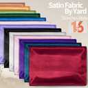 Homiest Burgundy Satin Fabric by The Yard, 5 Yards x 58 Inch Charmeuse Satin Fabric Silky & Shiny Cloth Fabric, Smooth Bridal Satin Fabric for Wedding Dress, Clothing Making, DIY Crafts, Sewing