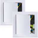 2 Pack 8 x 8 Plastic Plumbing Access Panel for Drywall, Door Electrical Cover White PVC Removable Hinged Panel Wall Hole Cover(2 Pack,8 x 8 Inch)