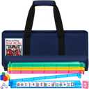 American Mahjong Set with 166 Tiles, 4 Color Rack Pushers, Carrying Bag