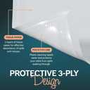 HOUZZKINGZ USA White Paper Tablecloths for Rectangle Tables | 54' X 108' 25 Pack | 3-Ply Premium Paper & Plastic Table Cloths for Parties Disposable