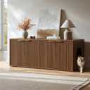 Evermagin 47.2" Walnut Litter Box Enclosure Furniture for 2 Cats