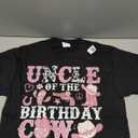 Uncle Of The Birthday Cow-Girl Pink Disco Rodeo Western T-Shirt, S, Black