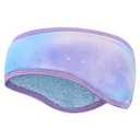 Kids Winter Ear Headband for Girls Boys Thickened Fleece Children Warmers Ear Muffs for Cold Weather Running Cycling (Purple)