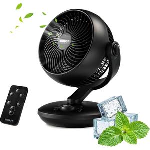 Fan for Bedroom with Remote,Ultra Quiet Desk Fans,with 3 Modes,8 Speeds,9-Hour Timer,10 inch,High-Velocity Cooling,Auto Oscillation Table Fans,Touch Control,for Home,Dorm&Office