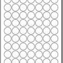 1" Round Glossy Labels - White Adhesive Stickers Printable with Inkjet/Laser Printers - 10 Sheets / 630 Labels