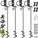 4 Pack 30" Heavy Duty Ground Anchors Shed Anchor Kit, Mobile Home Anchors with Multi Purpose Brackets, Earth Anchor for Gazebos Swing Sets Fences Carports Sheds Goal