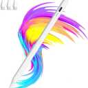 Stylus Pencil for Apple iPad 2018-2025 A16 11/10/9/8/7/6,iPad mini A17 Pro/6/5,iPad Air M3/M2 11"/13"/5/4/3,iPad Pro M4 13"/12.9"/11" USB-C Fast Charging Pencil,Pixel-Perfect Tilt Sensitivity (White)