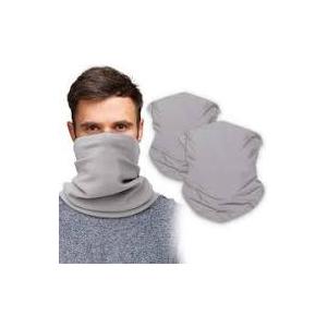 Fuinloth 2 Pack Winter Neck Gaiter, Fleece Warmer Scarf Cold Weather Face Mask Cover for Men/Women (Black+black)