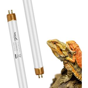 UVB Light for Reptiles Bearded Dragon, 2 Pack T5 UVB Reptile Light UVB Bulb 10.0 8W UVA UVB Reptile Light Bulb Terrarium Light Lamp Tube for Turtle Chameleon Leopard Gecko Snake Tank, 12 Inch
