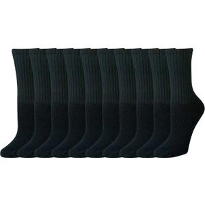 Amazon Essentials Women's Cotton Crew Socks with Light Cushioning 6-9, Black