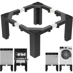 GCCSJ 16" Height Washer and Dryer Pedestal, Heavy-Duty Universal Stainless Steel Laundry Pedestal for Fridge & Dishwasher, 17.7"-31" Adjustable Width, Black