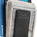 Money Clip Leather Wallet For Men Slim Front Pocket RFID Blocking with Super Strong Magnetic (Crosshatch Black)