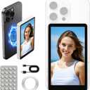 Phone Vlog Selfie Monitor Screen for iPhone 16/17,Back Camera Monitor Screen with Remote Control,2500mAh Battery,Strong Magnetic Vlog Camera 4K for YouTube,Live Stream,TikTok-No Delay