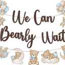 Pre-Strung We Can Bearly Wait Banner for We Can Bearly Wait Baby Shower Decorations Bear Banner Brown Glitter