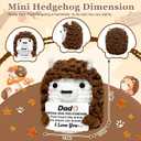 2 x Valentines Day Birthday Dad Gifts from Daughter Son Wife for Dads Fathers Men Present, I Love You Dad Gift for Daddy Papa Bonus Step Father, Crochet Hedgehog Gift Ideas