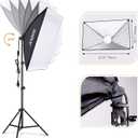 Andoer Softbox Photography Lighting Kit Professional Studio Equipment with 20"x28" Softbox, 2800-5700K 85W Bi-Color Temperature Bulb with Remote, Light Stand, Boom Arm for Portrait Product Shooting