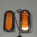 Partsam 2pcs 6 inch Oval Amber LED Trailer Lights 24LED, 6" Oval Led Turn Signal and Parking Lights Flush Grommet Mount Sealed 12V RV Truck Trailer Pickup Front Bumper Lights Lamps Waterproof