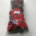 Hotop 6 Pcs Christmas Artificial Poinsettias Florals 19.6 Inch Large Christmas Poinsettia Decorations Red Green Christmas Flower Picks Stem for Christmas Tree Ornament Wreath DIY Xmas Party Decor