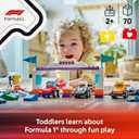 LEGO DUPLO Town F1 Team Race Cars & Drivers Building Toy Playset - Toddler Toy Cars for Pretend Play, Boys and Girls, Ages 2+ - Learning and Educational Gift for Preschool - 10445