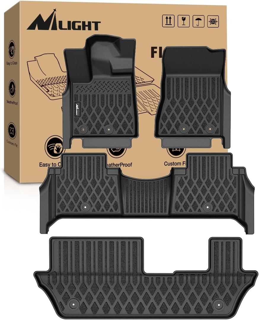 Nilight TPE Floor Mats for Nissan Armada 8 Seats/Infiniti QX80 2025 2026