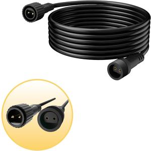 Extension Cords for String Lights Inflatable Decorations, 2 Pin 6.5 FT 24 AWG Outdoor Extension Cable Waterproof for Class 2 Power Adapter Solar Pannel Holiday Transparent Black(Pin Size:8mm)