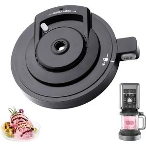 Outer Bowl Lid Replacement for Ninja Creami Deluxe Ice Cream Maker, Creami Deluxe Lid Compatible with NC501 NC500 Series, Reusable Creami Accessories Parts (NO Paddle)