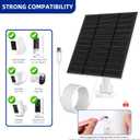 Solar Panels for Ring Camera Outdoor (New Generation) 5W 5V Solar Panel Charger with USB-C&Plug for Spotlight Cam Plus&Stick Up Cam Pro.Waterproof IP65 360Adjustable 2M Cable (White, 1)