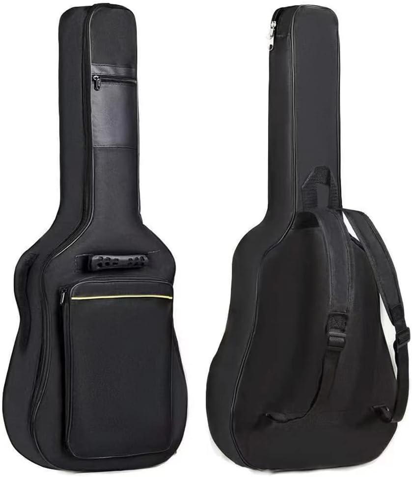 H&Z Simple Acoustic Folk Guitar Bag Backpack Double Straps 600D Oxford Guitar Soft Carry Case Guitar Cover (41 inch)