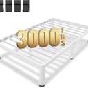 MAF 14 Inch Twin XL Metal Platform Bed Frames White with Round Corner Legs, 3000 LBS Heavy Duty Steel Slats Support, Noise Free, No Box Spring Needed, Easy Assembly