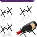 Tabletop Freestanding RackSmall Metallic Black Countertop Bottle Holder for Champagne StorageSingle Bin Organization fit Seamlessly into Your Kitchen and Home Decor(4pcs,Black)