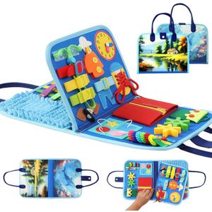 Fidget Blanket for Adults with Dementia, Alzheimer's Sensory Activities for Seniors, Autistic Children Fidget Toys & Toddler Busy Board, Gifts for People with Dementia