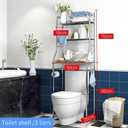 3-Tier Over the Toilet Storage, Metal Bathroom Shelve, Over Toilet Bathroom Organizer, Space Saver Bathrooms Shelve for Restroom Laundry Balcony, Stainless Steel