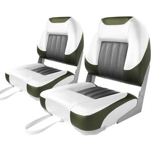 XGEAR Deluxe Low/High Back Boat Seat, Fold-Down Fishing Boat Seat