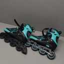 2PM SPORTS Vinal Girls Adjustable Flashing Inline Skates, All Wheels Light Up, Fun Illuminating Skates for Kids Men Adult Women and Boys, 6.5
