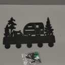 MAYJOYDIY Camping Wall Mount Coat Rack 11.88inch Wooden Camping Car Key Holder for Wall Outdoor Key Rack Hanger Forest Tree Key Hook 5 Alloy Hooks for Camping Decor Accessories Travel Trailers Gift