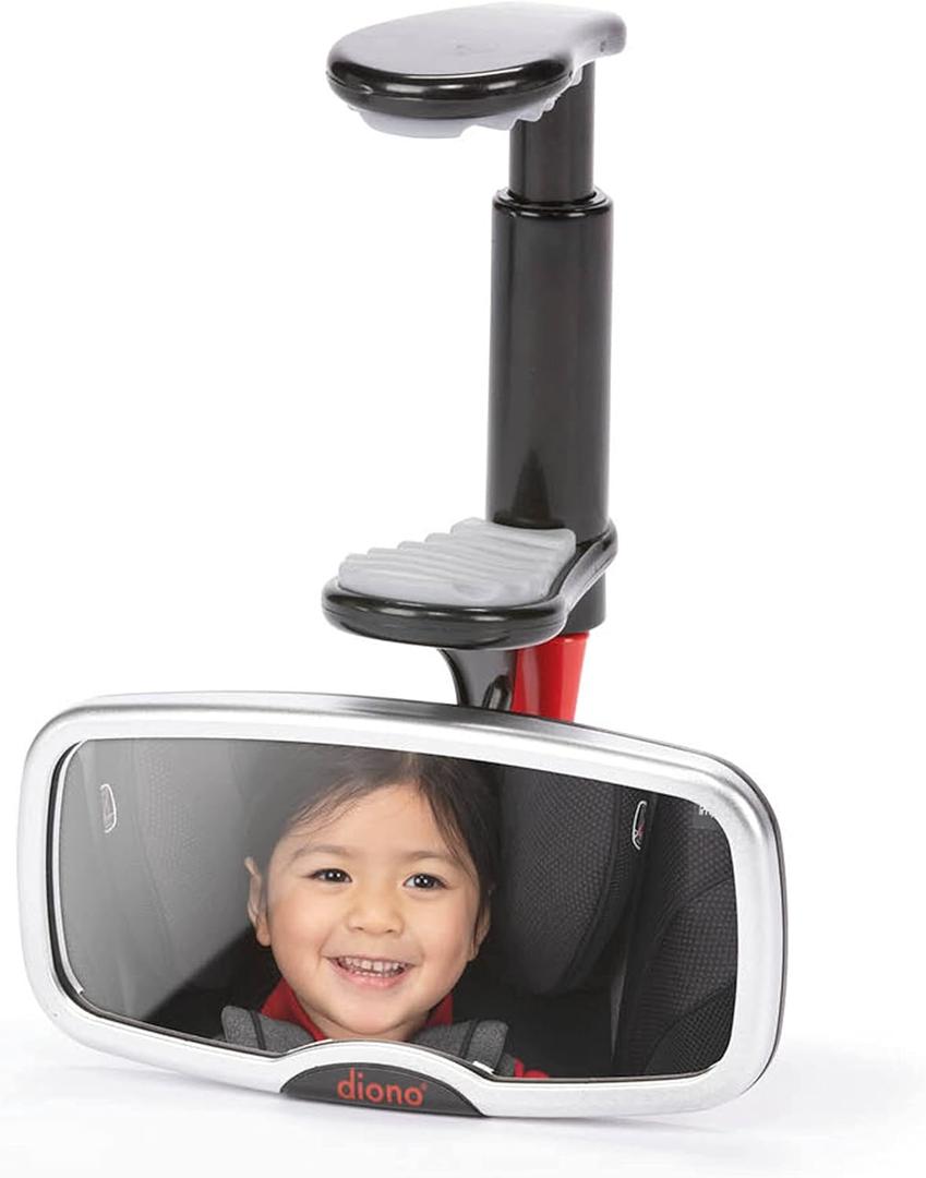 Diono See Me Too Rear View Forward Facing Baby Mirror for Car, Fully Adjustable Driver Mirror with Wide Crystal Clear View, Shatterproof, Crash Tested (One Size (Pack of 1))