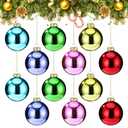 Syhood 12 Pcs 2.36 Inch Christmas Glass Ball Ornaments Shiny Multicolor Glass Christmas Tree Ornaments Hanging Colorful Ball Decoration for Trees Holiday Table Centerpiece Decor(Multicolor)