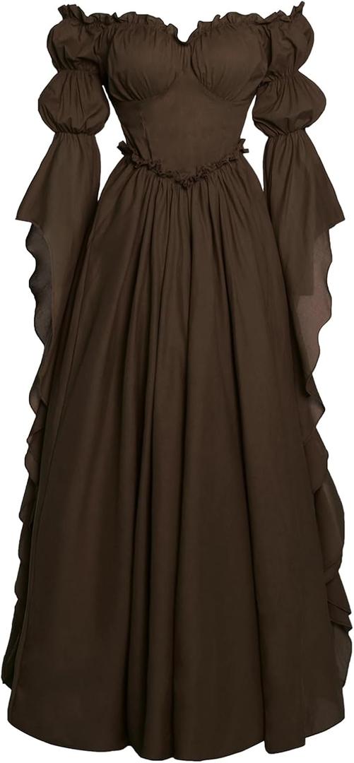 Vibsion Medieval Renaissance Costume Dress Regency Dresses for Women Victorian, Size: Small-Medium