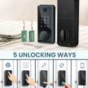 Keyless Entry Smart Deadbolt Lock Keypad Fingerprint Touchscreen & App Control, Smart Door Lock, Easy Install for Home/Office, Auto-Lock