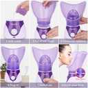 Facial Steamer Personal Steam Inhaler Sauna Facial Steamer Hot Mist Moisturizing Beauty Instrument Rejuvenate and Hydrate Your Skin (Purple)