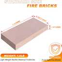 Fire Bricks, Woodstove Firebricks, High Temperature Resistant Clay Firebricks for Wood Stoves, Fireplaces, Pizza Ovens and BBQ Smokers, Size 9" X 4-1/2" X 1-1/4", Pack of 12, Red Color