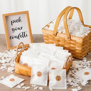 103 Pack Biodegradable Confetti, White Dried Hydrangea Flower Petals with 100 Pcs Throw Me Stickers Wedding Confetti Biodegradable Flower Petals for Wedding Ideas Valentines Day Decor(100g)