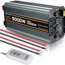5000 watt Power Inverter DC 12V to AC 110V/120V Converter,10000w Peak.Comes with LCD Display,Wireless Controller, 4AC outlets,1USB.RV Inverter,Suitable for Camping,and Off-Grid Solar Inverter Systems