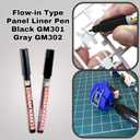 GSI Creos Gundam Marker Pour Type GM301 Black & GM302 Gray & Eraser Pen GM300 & Knock-Type EraserFlow-in Type Panel Lining Pens
