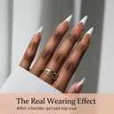 BTArtboxnails French Gel Nail Tips - French Tip Press on Nails Brown Long Stiletto XCOATTIPS, Fake Nails for Nail Art DIY